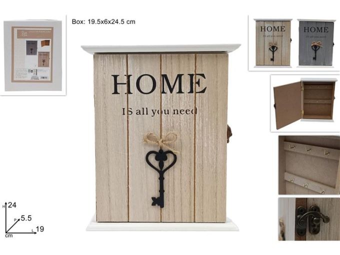 CASSETTA PORTACHIAVI HOME LEGNO 2COL