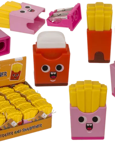 Gomma e doppio temperino "patatine fritte"