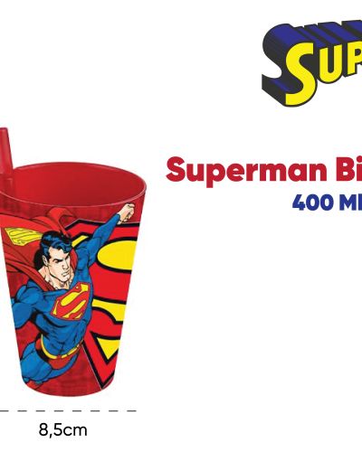 SUPERMAN BICCHIERE C/PIPETTA