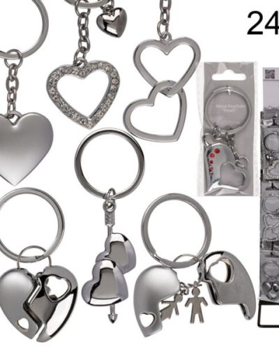 Portachiavi in metallo - Cuore 8 ass.