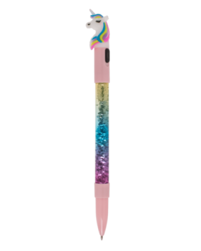 Penna a sfera Unicorno con glitter & LED