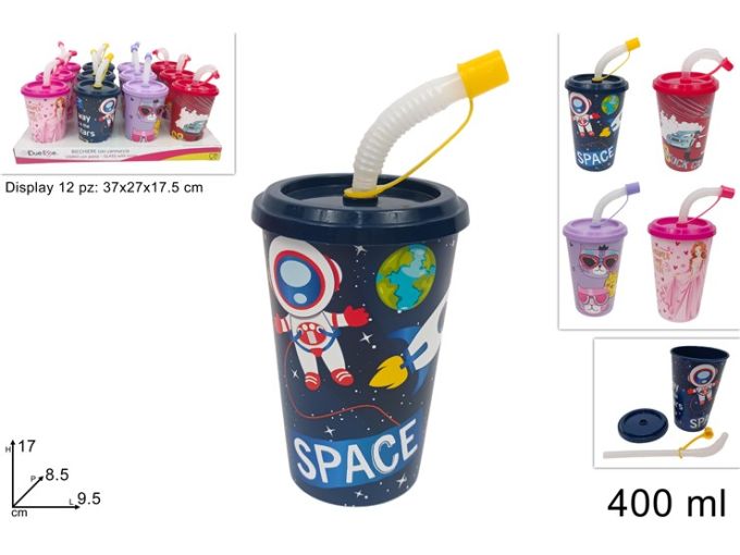 BICCHIERE 400 ML CON CANNUCCIA IN DISPLAY