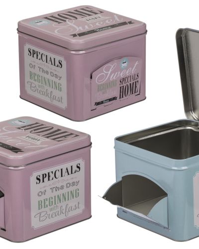 Lattina rettangolare in metallo per biscotti