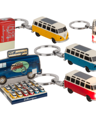 Portachiavi modellino auto, VW Bus - 1963, con LED (pile incl.)