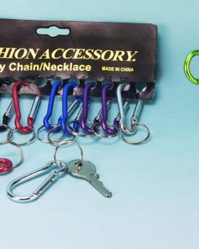 PORTACHIAVI MOSCHETTONE IN METALLO COLORI FLUO