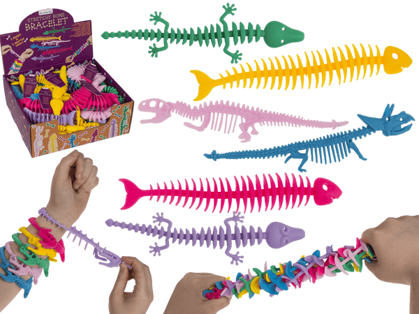 Bracciale elastico, scheletro animale 22 cm