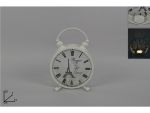 PORTACANDELA METALLO OROLOGIO 20CM COL.BIANCO