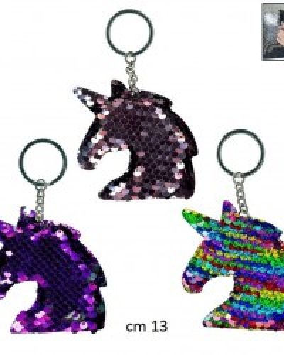 PORTACHIAVI UNICORNO PAILLETTES