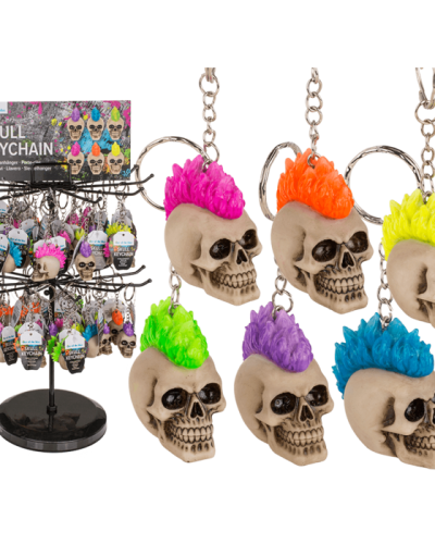 Portachiavi in metallo, Teschio, Punk