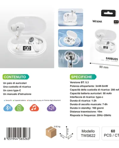 AURICOLARI WIRELESS TWS662